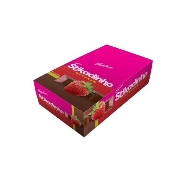 CHOCOLATE STIKADINHO MORANGO 12,3G - CAIXA COM 32 UNIDADES